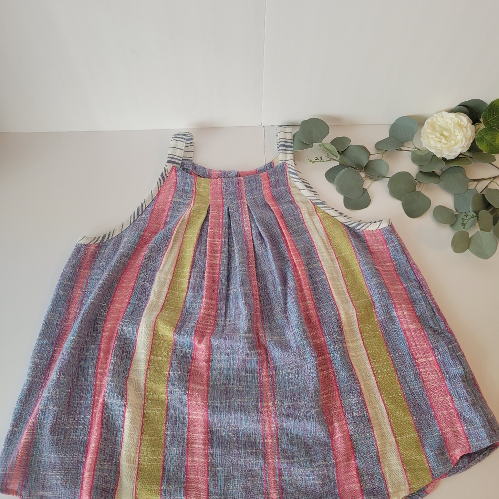 Anthropologie Krisha sleeveless striped multicolor top women's size Large petite - Picture 11 of 12